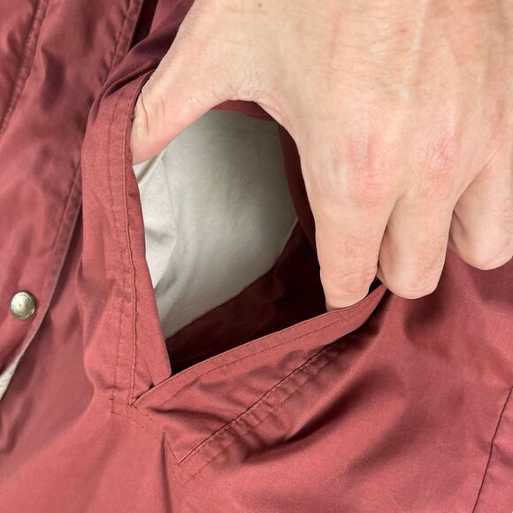 90s M hooded windbreaker by Pacific Trail, vintage burgundy outdoors mens jacket - Picture 5 of 10